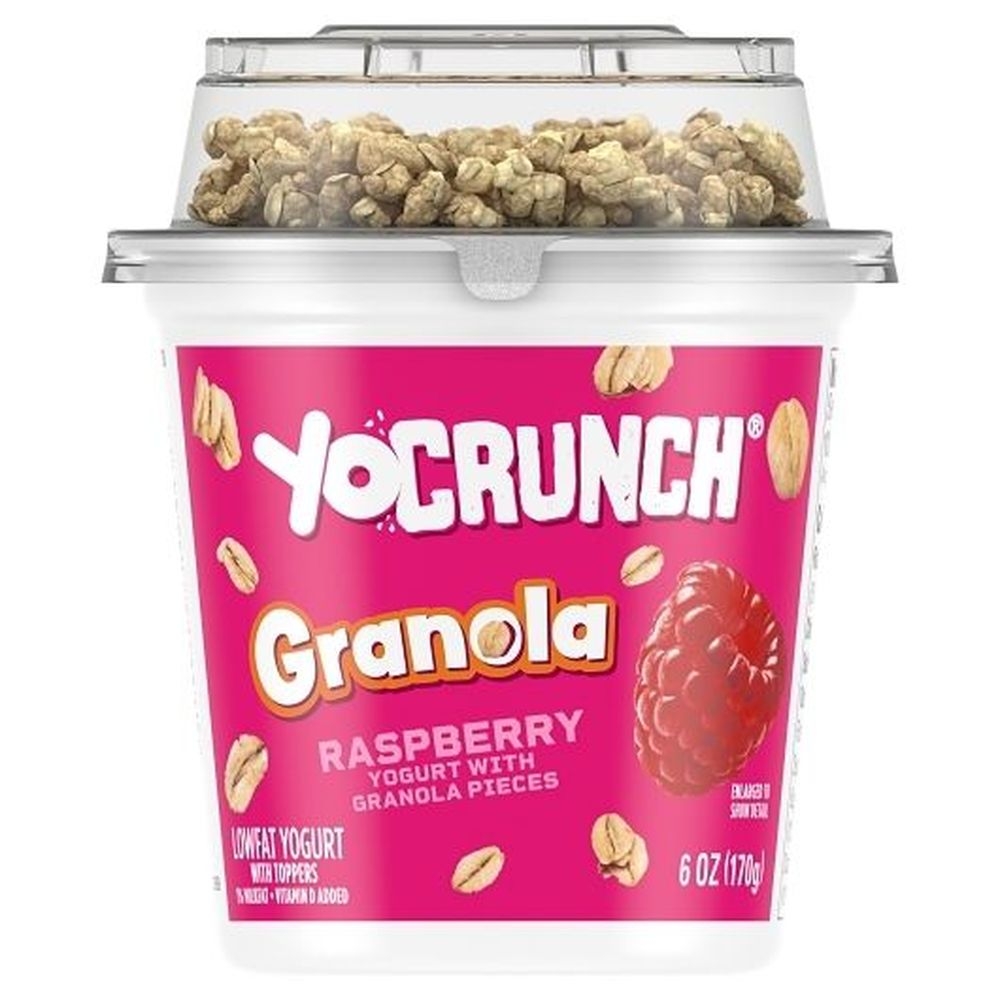 Yocrunch Low Fat Raspberry Strawberry Yogurt with Granola, 48 Ounce