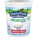 Stonyfield Farm Organic Probiotic Plain Whole Milk Yogurt, 32 Ounce -- 6 per case.