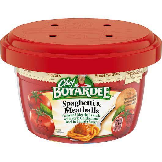Chef Boyardee Microwave Spaghetti And Meatballs, 7.5 Ounce -- 12 Per Case