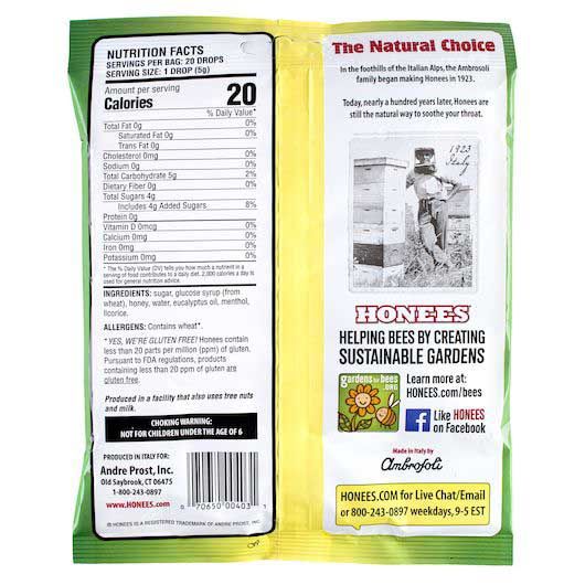 Honees Original Honey Menthol Cough Drops -- 240 Per Case