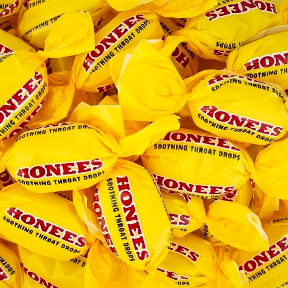 Honees Soothing Throat Drops - Display Case, 20 count Bag -- 12 per case