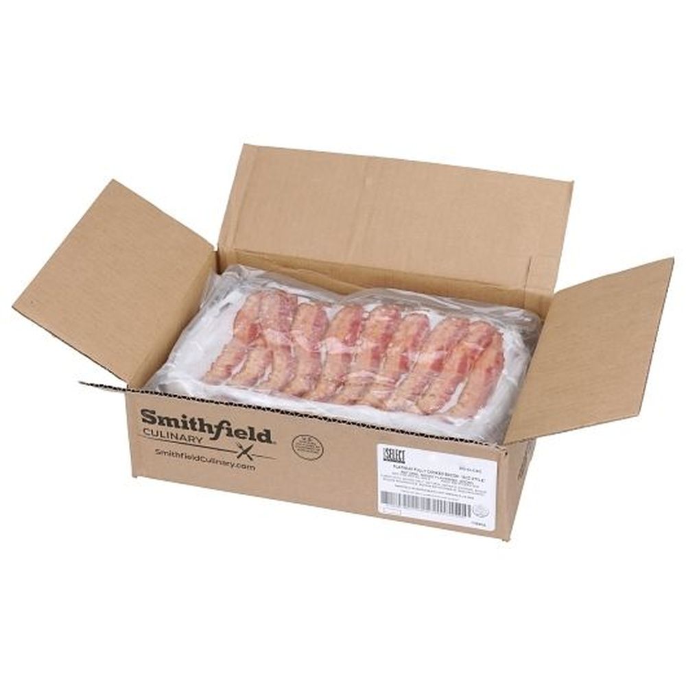 Smithfield 18/22 Style Select Platinum Fully Cooked Bacon, 2.52 Pound - 2 per case
