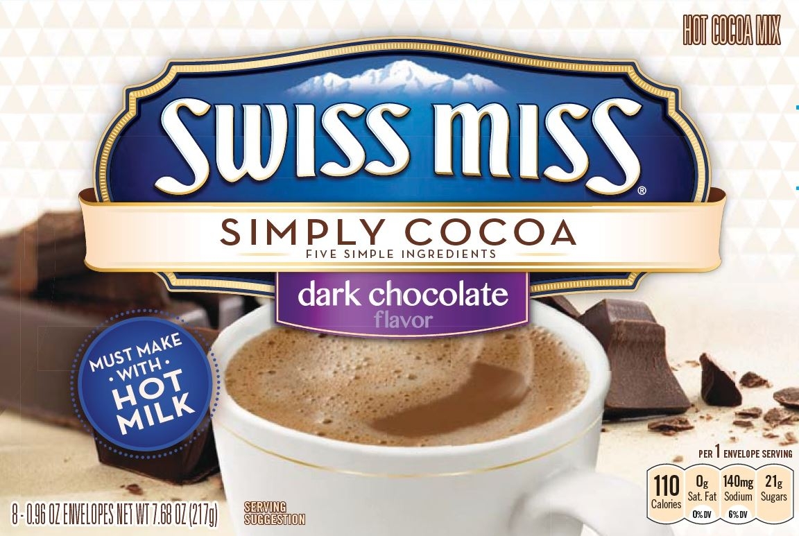 Swiss Miss Dark Chocolate Flavor Hot Cocoa Mix Envelope, 0.96 Ounce -- 12 Per Case
