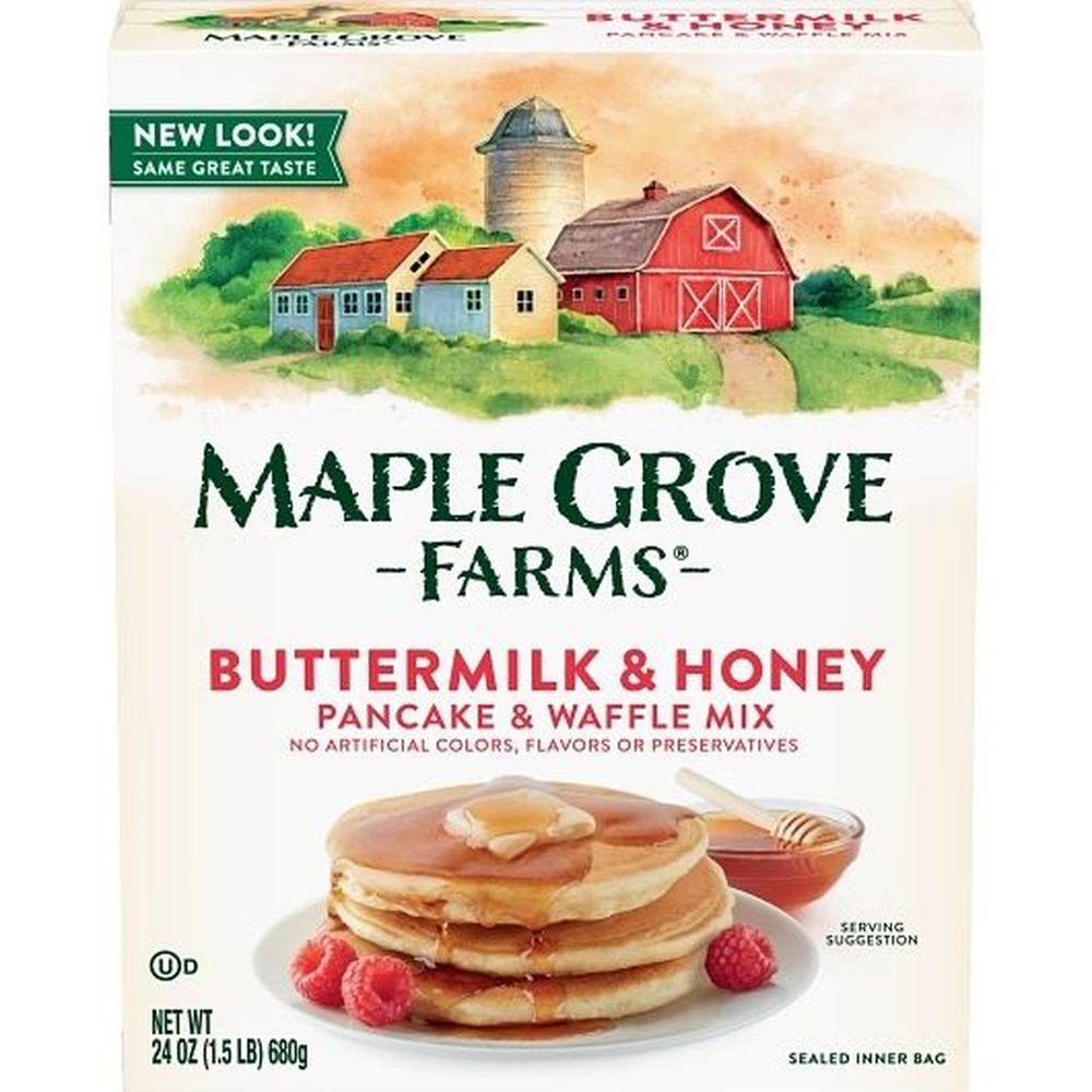 Maple Grove Buttermilk and Honey Pancake and Waffle Mix, 24 Ounce -- 6 per case