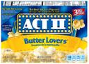 Act II Microwave Butter Lovers Popcorn, 8.25 Ounce -- 12 per case