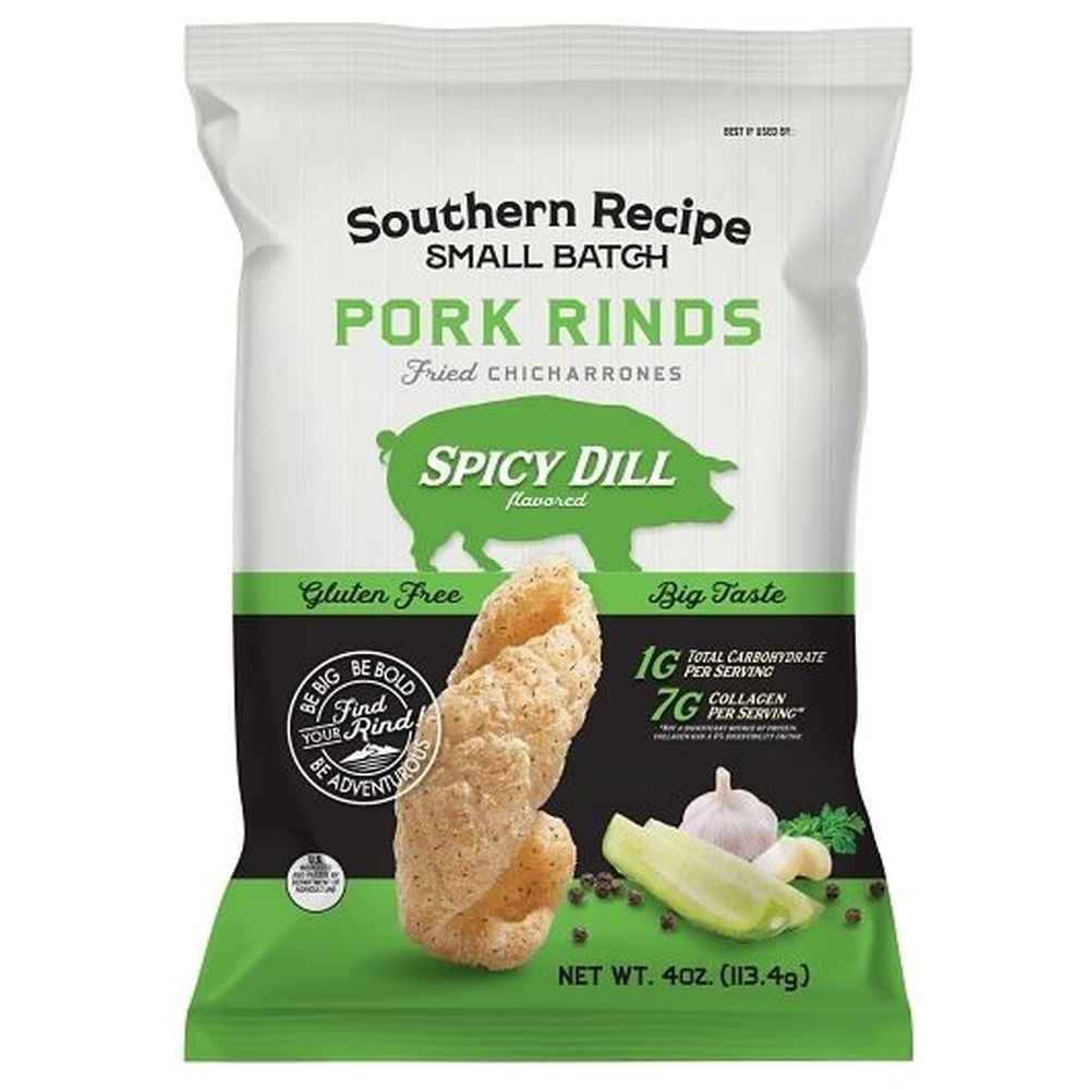 Southern Recipe Small Batch Bold Crunch Spicy Dill Pork Rinds, 4 Ounce -- 6 per case