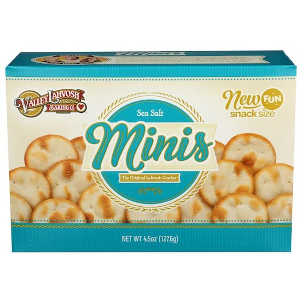 Valley Lahvosh Sea Salt Minis Cracker - Display Shipper, 4.5 Ounce -- 36 per case
