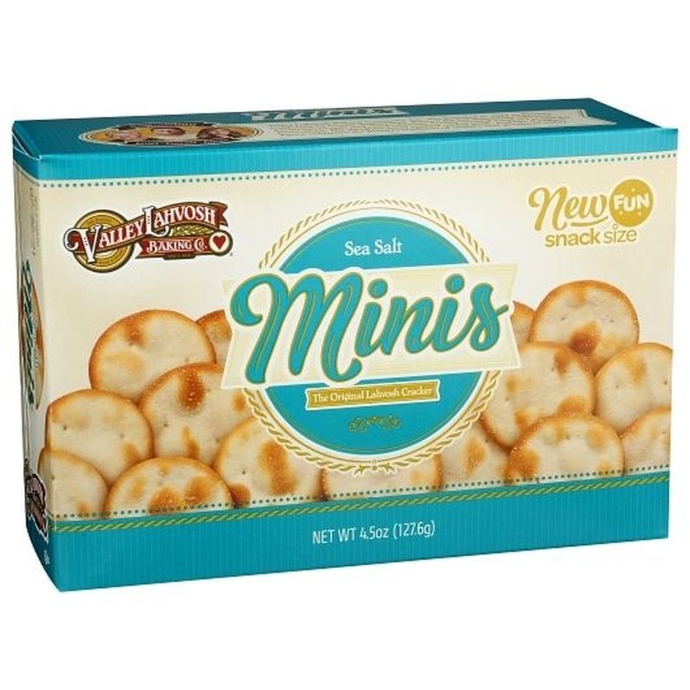 Valley Lahvosh Sea Salt Minis Cracker - Display Shipper, 4.5 Ounce -- 36 per case