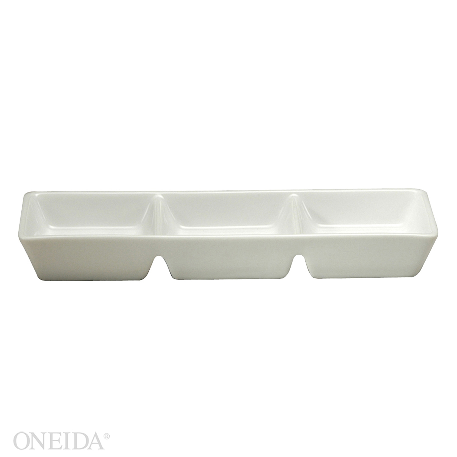 Sant Andrea Fusion Fine Porcelain Undecorated 3 Compartment Dish, 7 1/4 inch -- 36 per case.