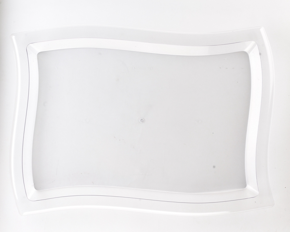 Waves Rectangular Clear Tray, 12x18 inch -- 25 per case.