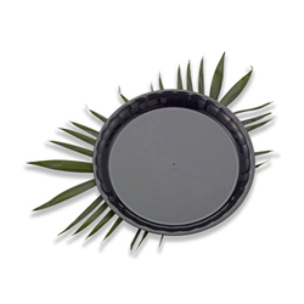 Yoshi Conserve Round Black Tray, 12 Inch -- 625 Per Case
