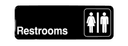 Tablecraft Rectangular Restrooms Sign, 3 x 9 inch