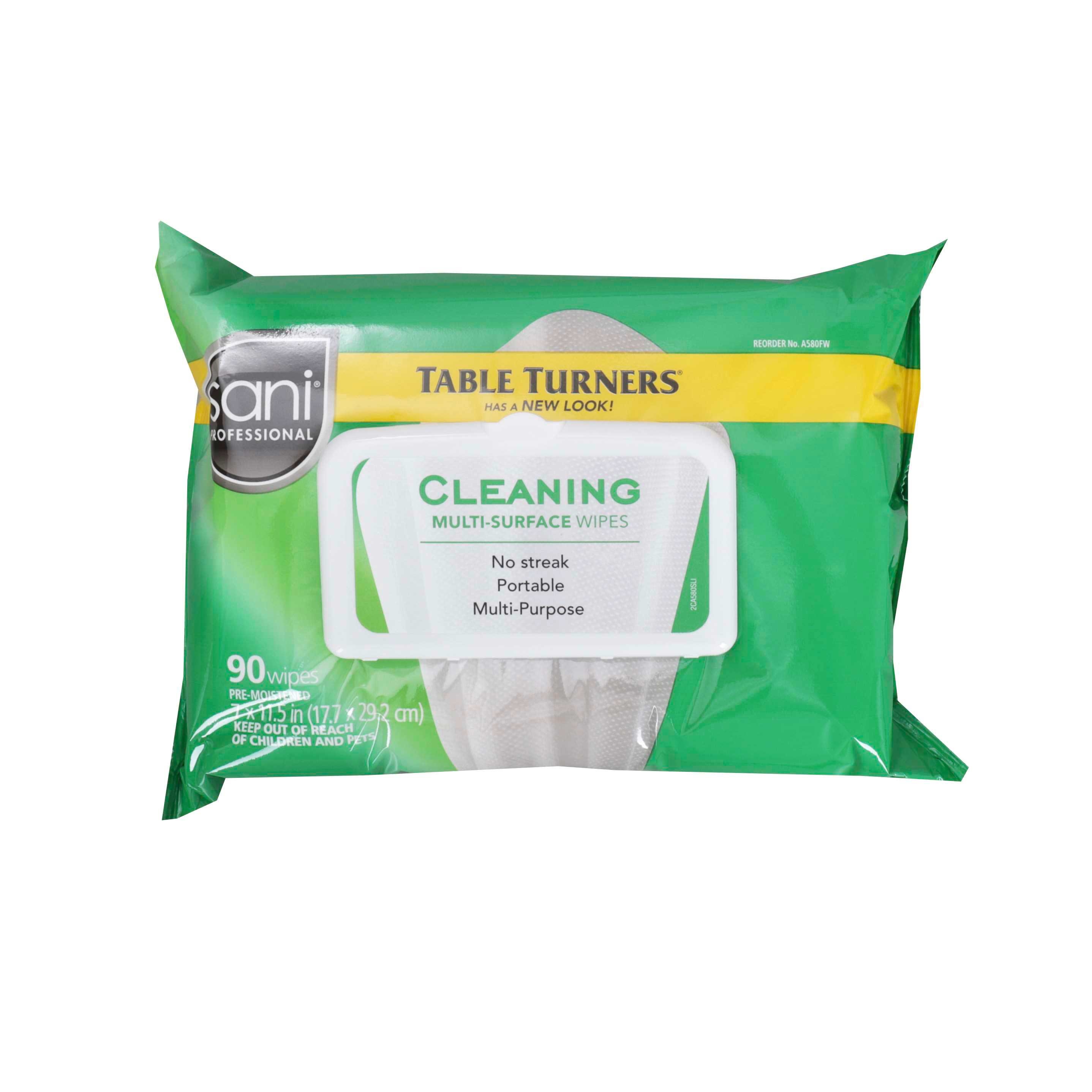 Nice-pak Sani Professional Table Turner Wipes, 90 Count -- 12 Per Case