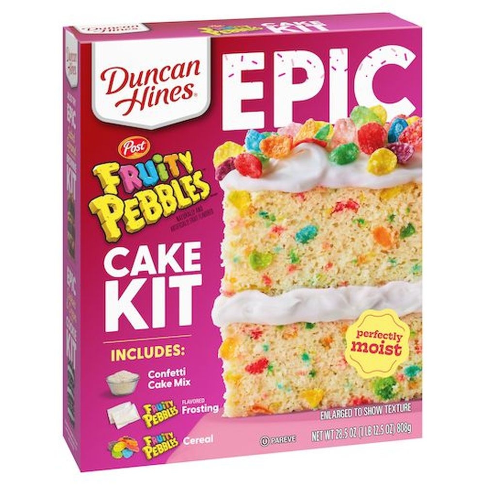Duncan Hines Epic Fruity Pebble Cake Mix, 28.50 Ounce -- 5 Per Case