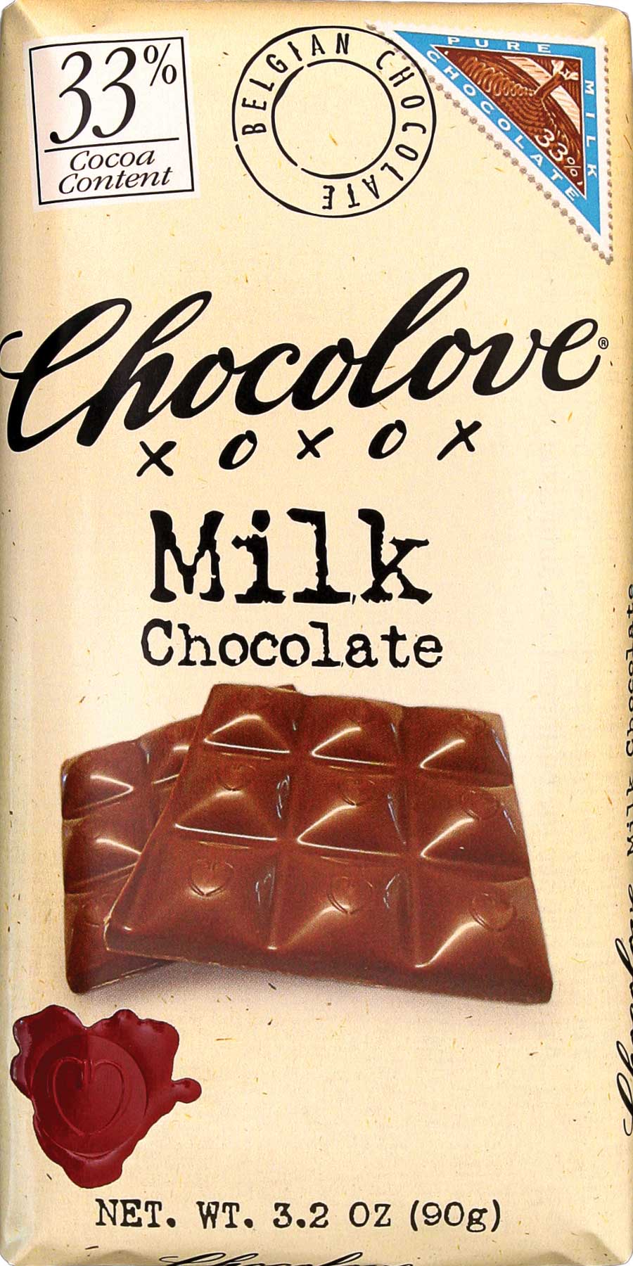 Chocolove Milk Chocolate, 3.2 Ounce -- 144 per case.