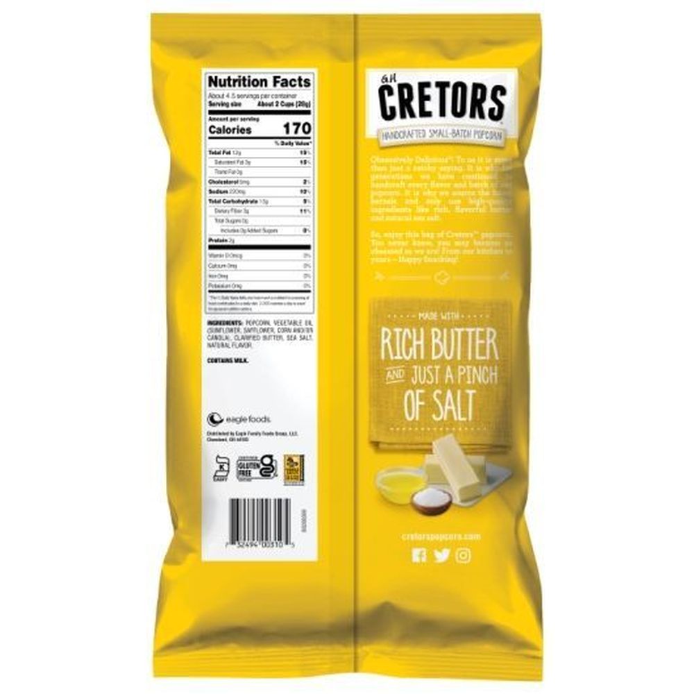 GH Cretors Farmhouse Butter Flavored Popcorn, 4.5 Ounce -- 12 per case