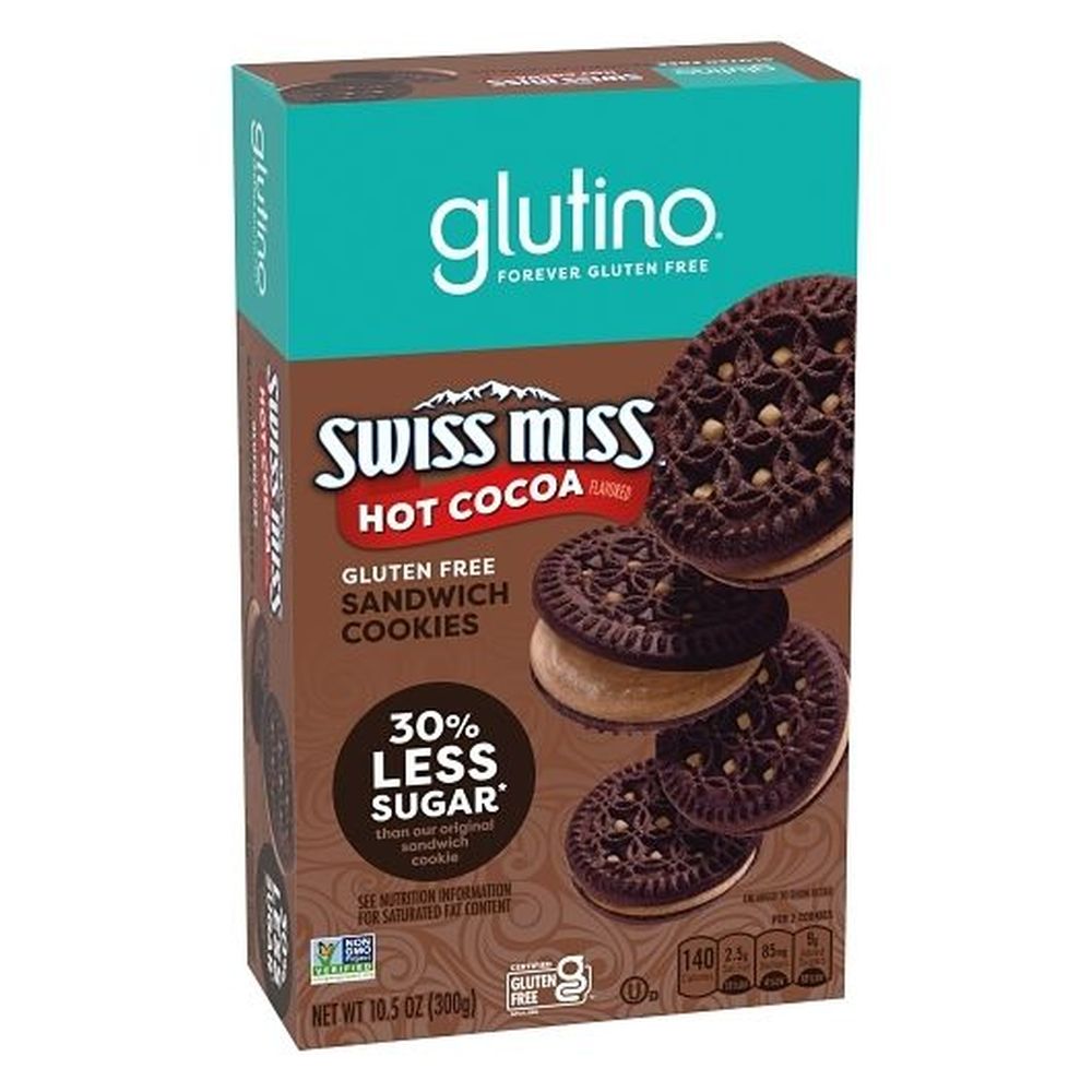 Glutino Swiss Miss Hot Cocoa Flavored Sandwich Cookies, 10.5 Ounce -- 8 Per Case