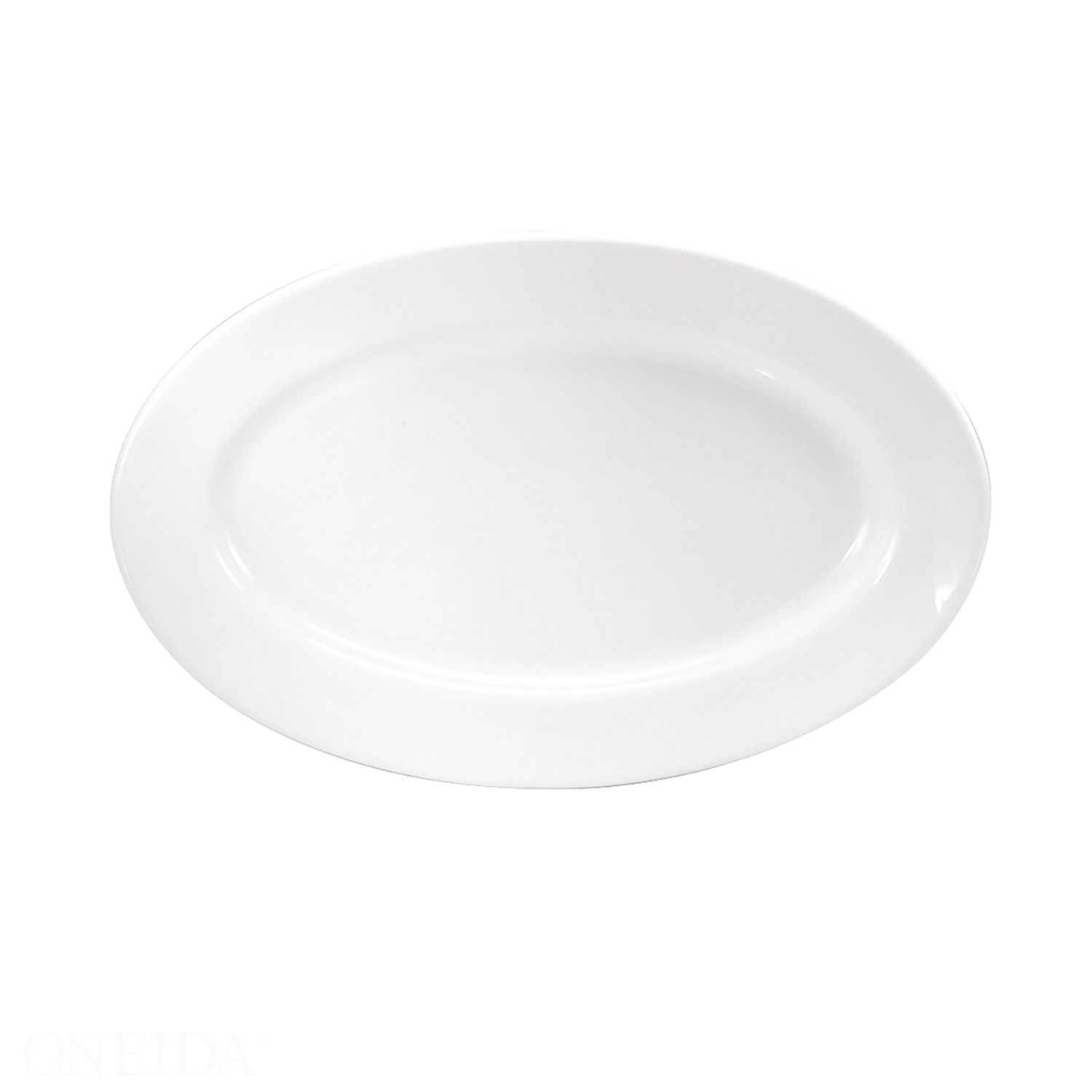 Oneida Buffalo Cream White Undecorated Rolled Edge Platter, 13 5/8 Inch -- 12 Per Case
