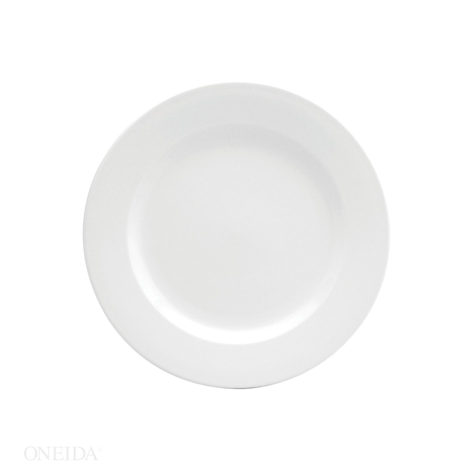 Oneida Buffalo Cream White Undecorated Rolled Edge Plate, 9 Inch -- 24 Per Case