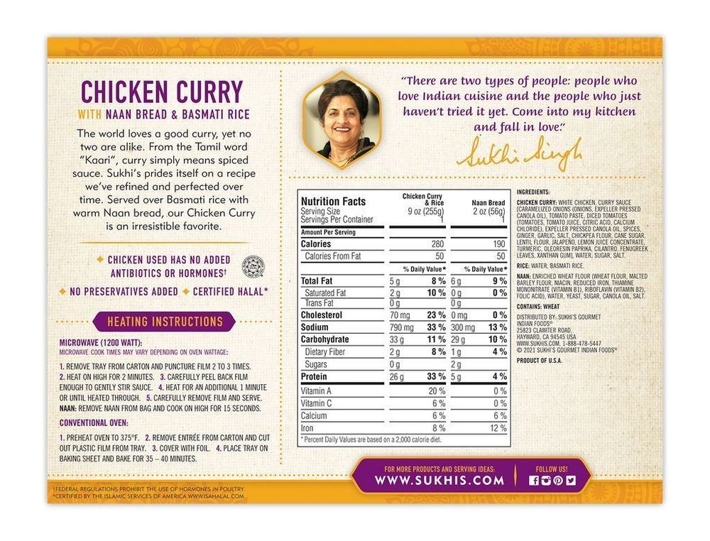 Sukhi's Chicken Curry With Naan, 11 Ounce -- 6 Per Case