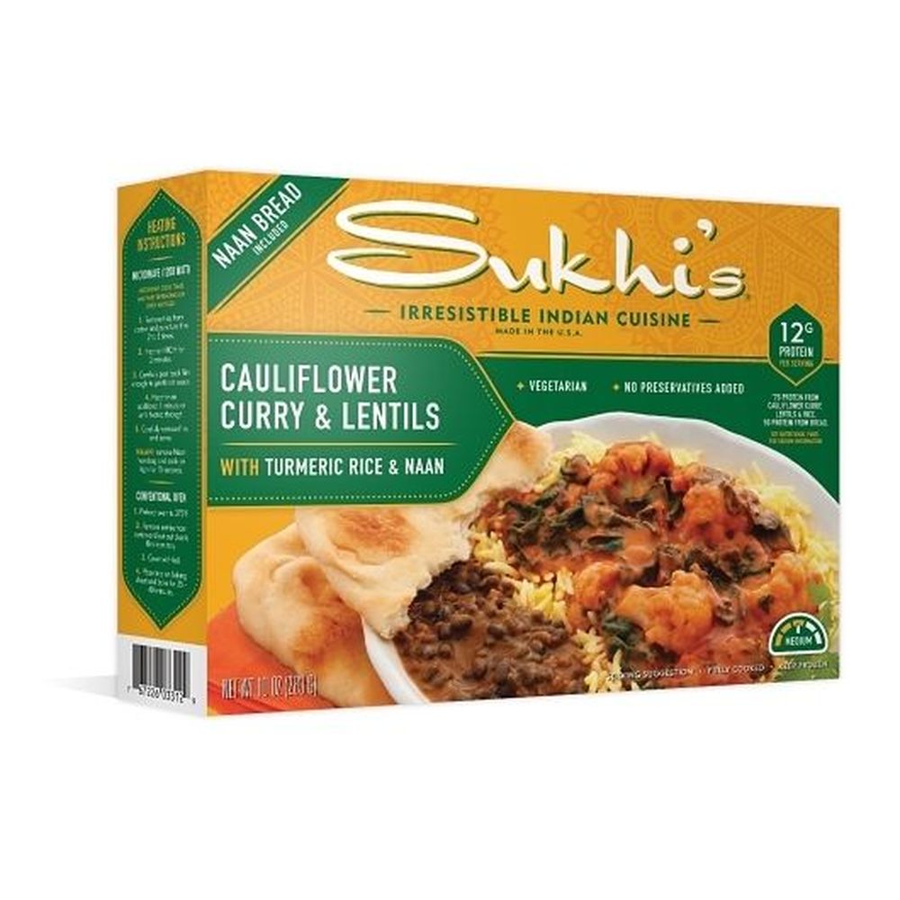 Sukhis Cauliflower Curry and Lentils with Naan and Turmeric Rice, 11 Ounce -- 6 per case