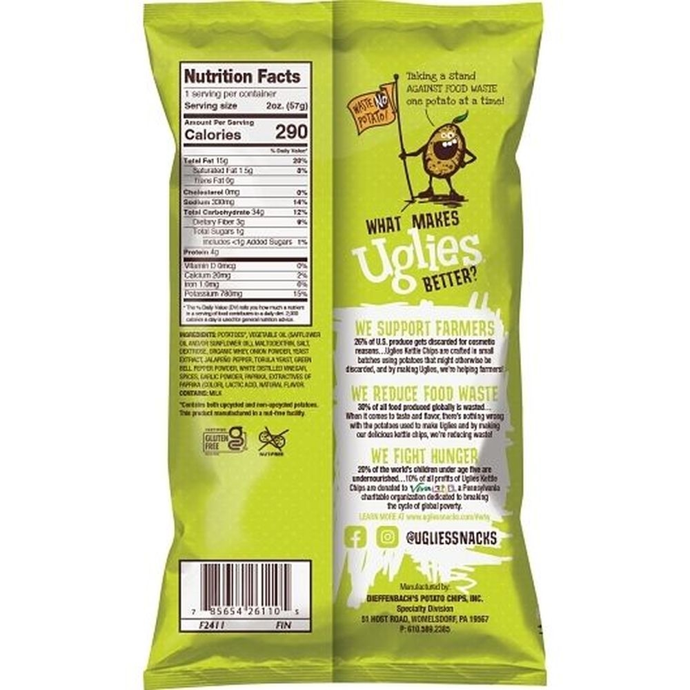 Uglies Jalapeno Kettle Chips, 2 Ounce -- 24 per case