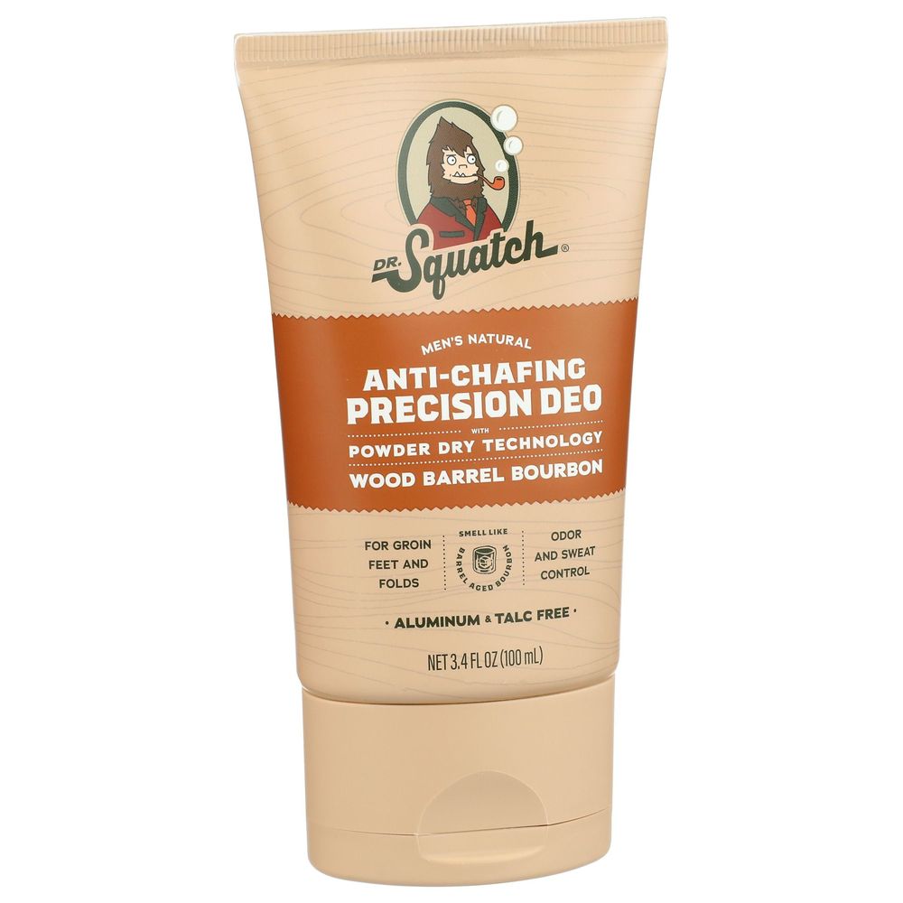 Dr Squatch Wood Barrel Bourbon Anti Chafing Precision Deodorant, 3.4 Ounce
