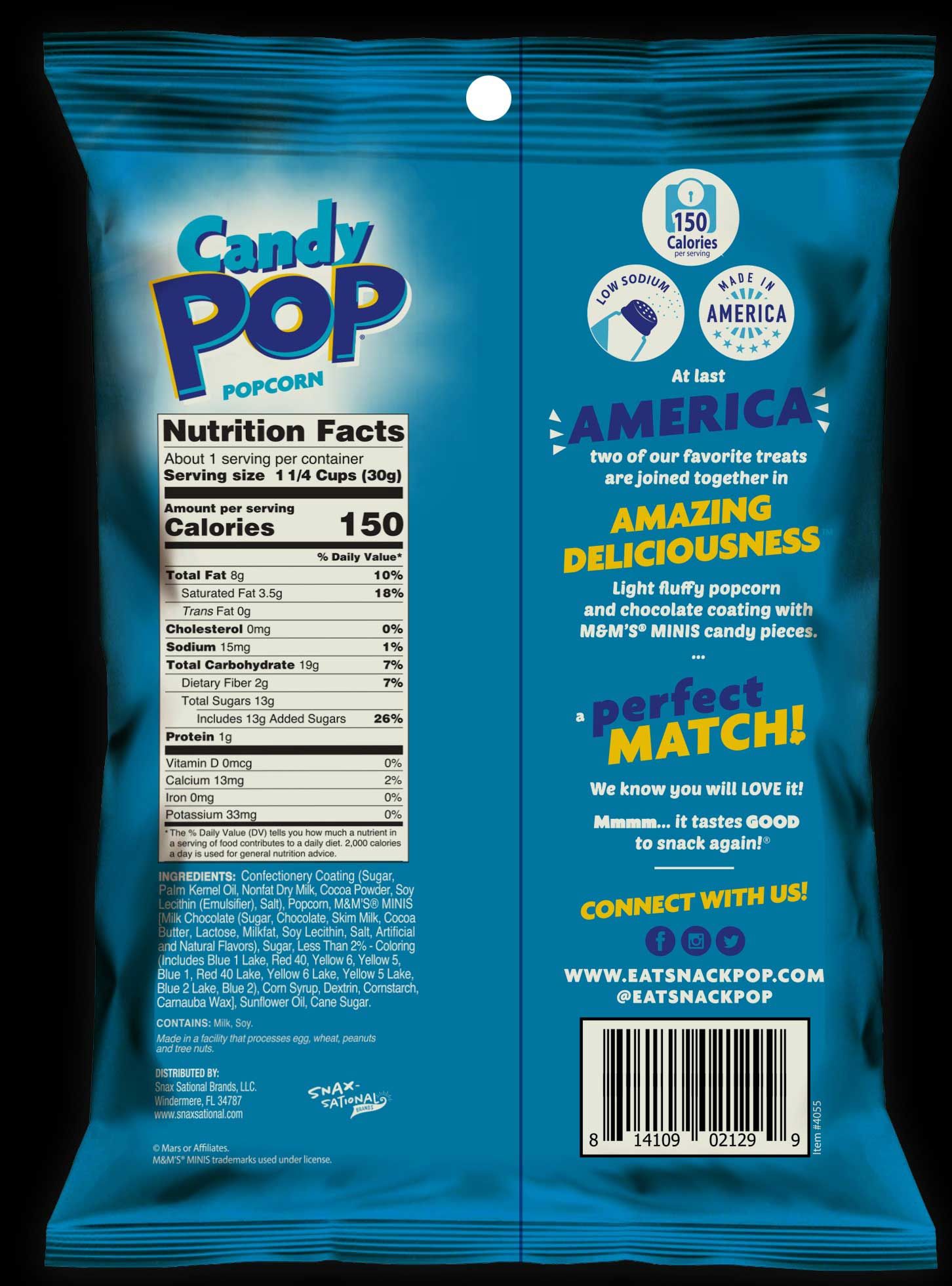 Cookie Pop M And M Popcorn, 1 Ounce -- 48 Per Case