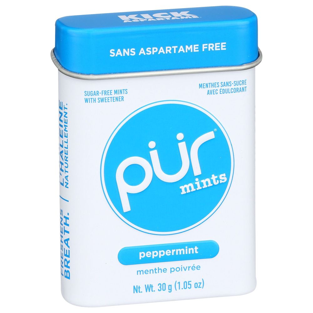 Pur Peppermint Mints, 1.05 Ounce Tin -- 12 per case