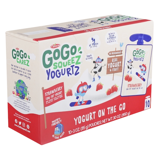 Materne GoGo SqueeZ YogurtZ Strawberry Yogurt, 30 Ounce -- 6 per case
