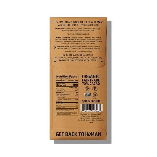 Hu Hazelnut Butter Dark Chocolate Bar, 2.1 Ounce -- 144 per case