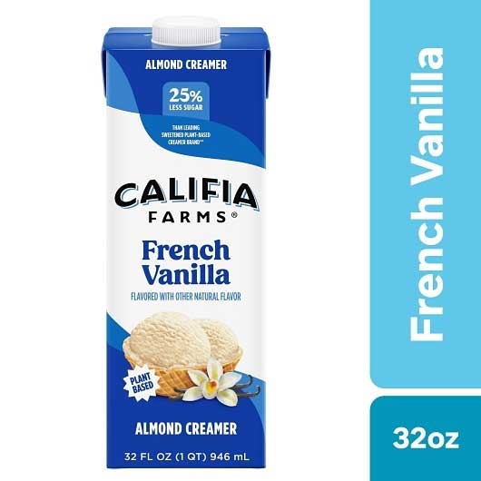 Califia Farms Vanilla Almond Milk Coffee Creamer, 32 Fluid Ounce -- 6 Per Case