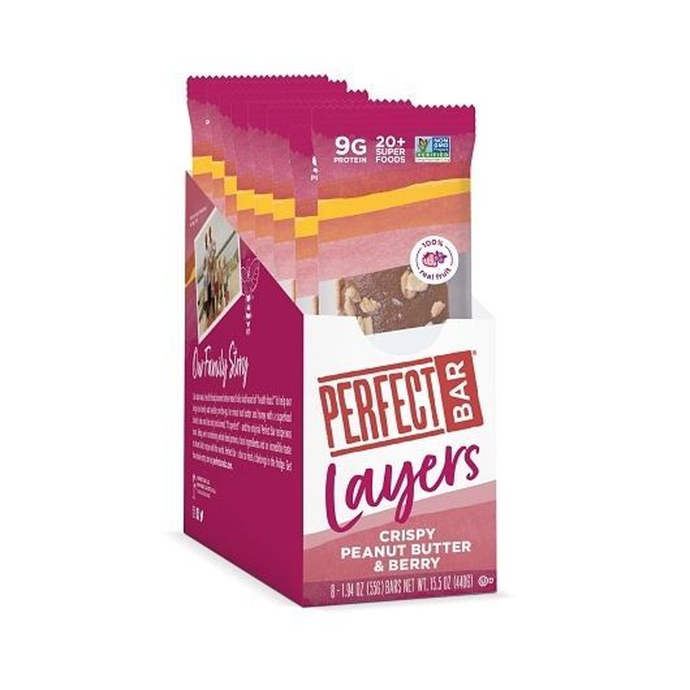 Perfect Bar Layers Crispy Peanut Butter and Berry Snack Bar, 1.94 Ounce -- 16 per case