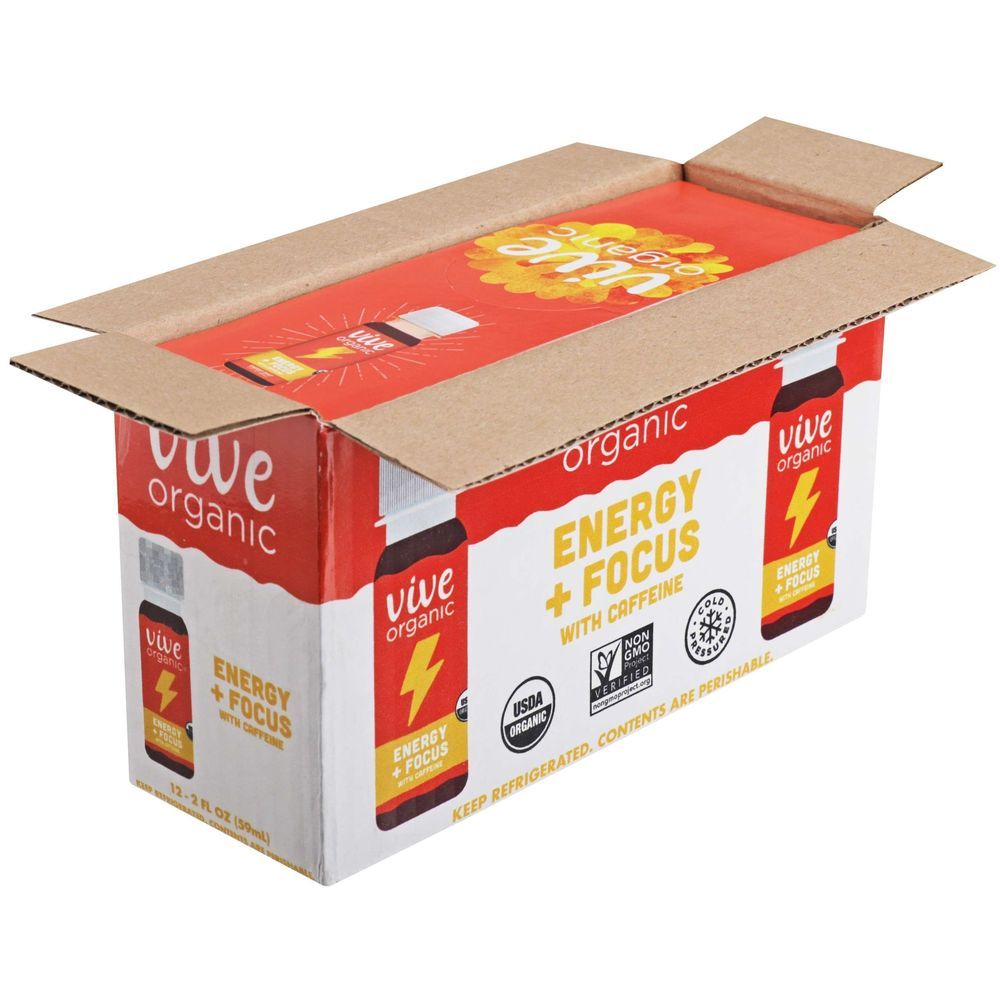 Vive Organic Energy Plus Focus Shot, 2 Fluid Ounce -- 12 Per Case