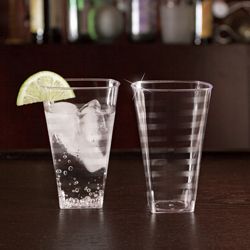 Yoshi Ware Emi Square Clear Extra Heavy Weight Plastic Tumbler, 8 Ounce, 14 Count -- 12 Per Case