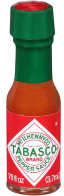 Tabasco Miniature Pepper Sauce, 0.125 Fluid Ounce Bottle -- 144 per case