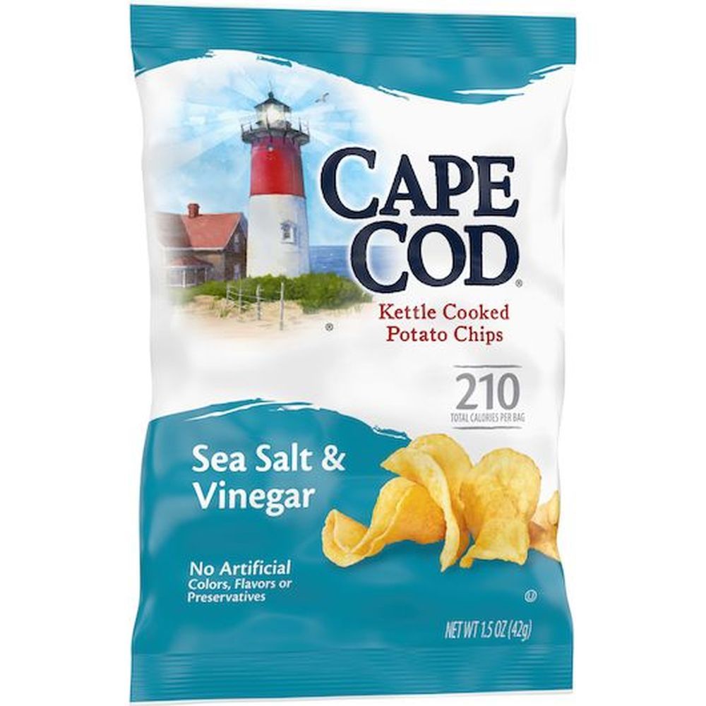 Cape Cod Sea Salt And Vinegar Kettle Cooked Potato Chips, 1.5 Ounce -- 56 Per Case