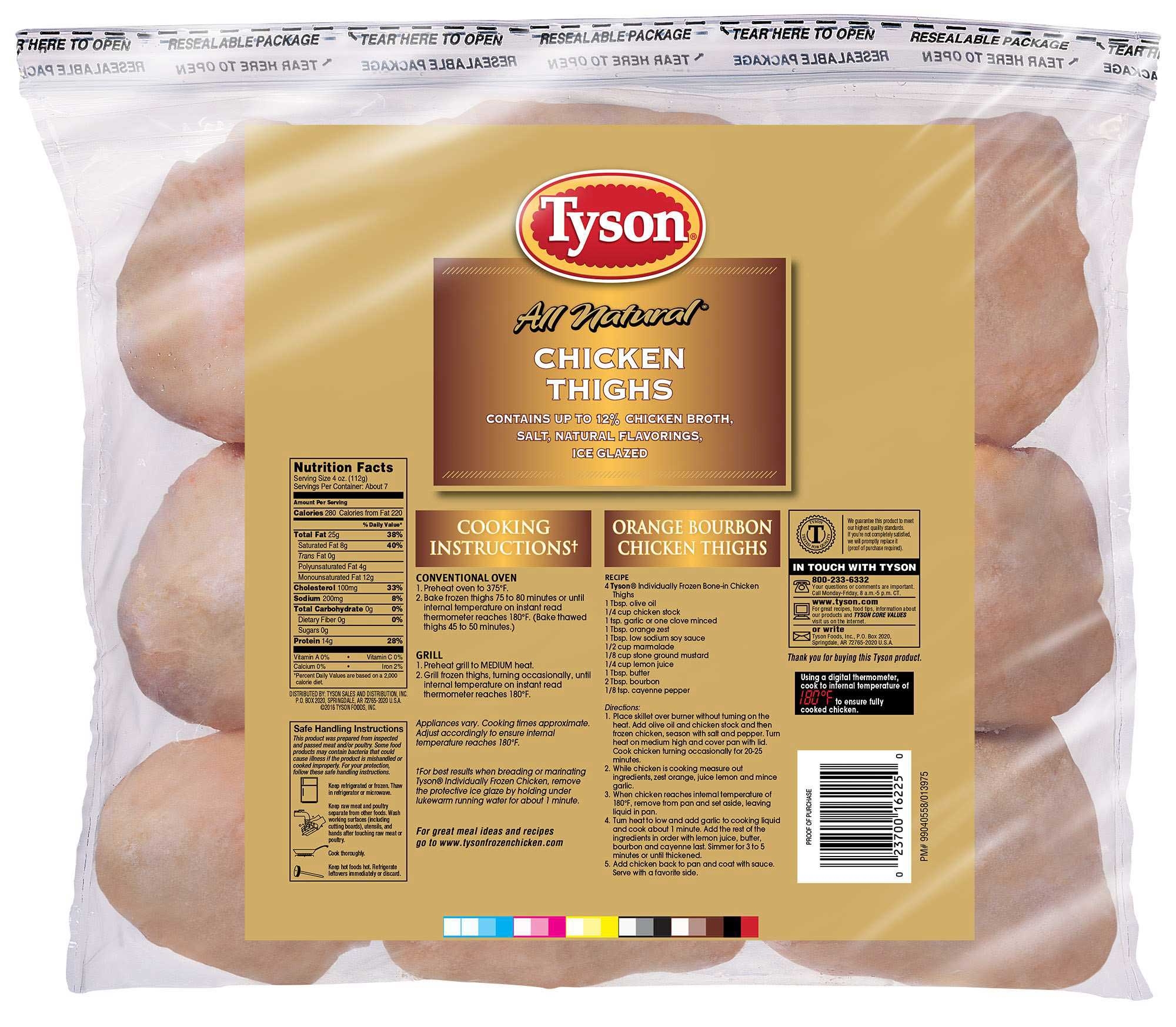 Tyson Chicken Thighs, 2.5 Pound -- 12 per case