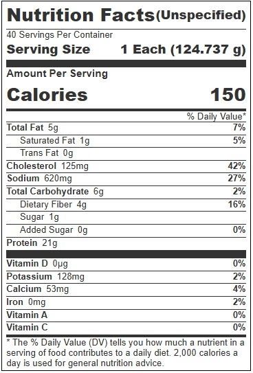 Social Kitchens 4.4 Ounce Premium Raw Shrimp Burger, 0.28 Pound - 4 per case