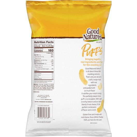 Good Natured Selects White Cheddar Puffs, 6.5 Ounce -- 6 Per Case