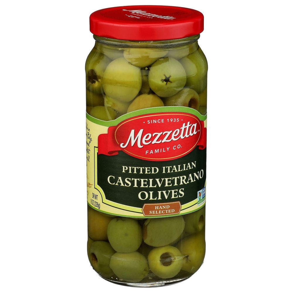 Mezzetta Pitted Italian Castelvetrano Olives, 8 Ounce -- 6 per case