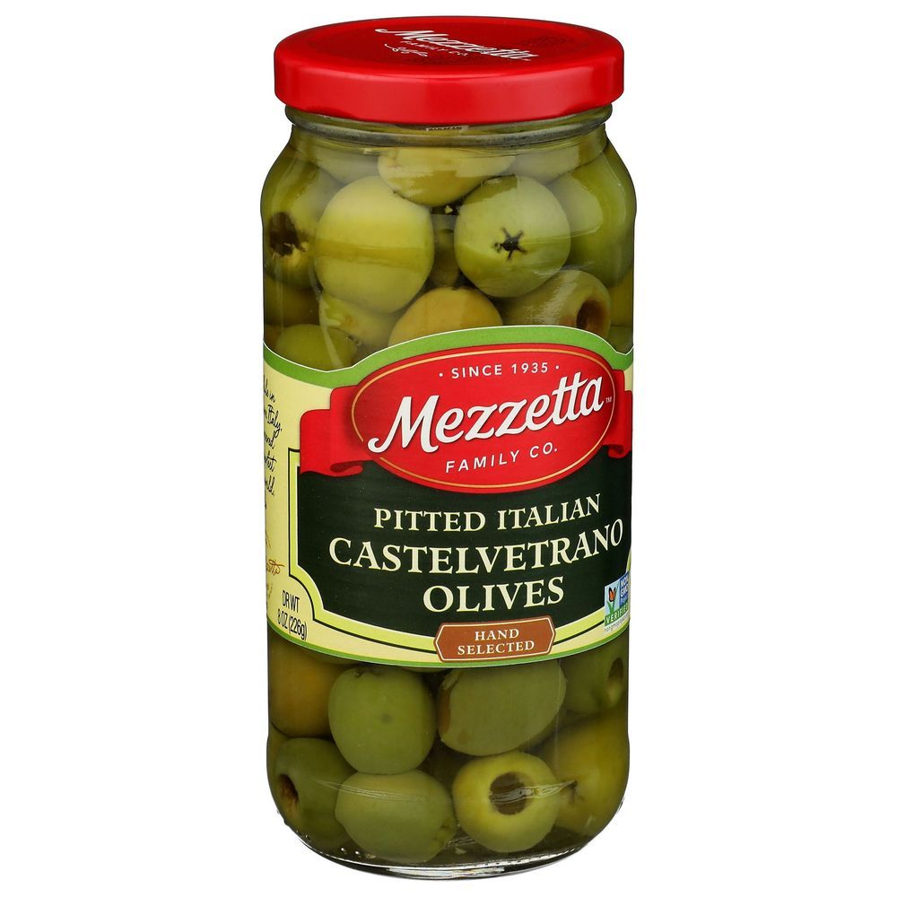 Mezzetta Pitted Italian Castelvetrano Olives, 8 Ounce -- 6 Per Case