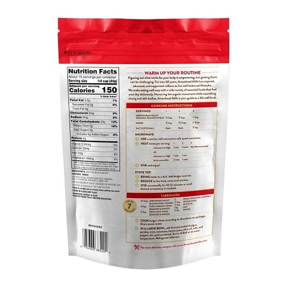 Arrowhead Mills Organic Bulgar Wheat, 24 Ounce -- 6 Per Case