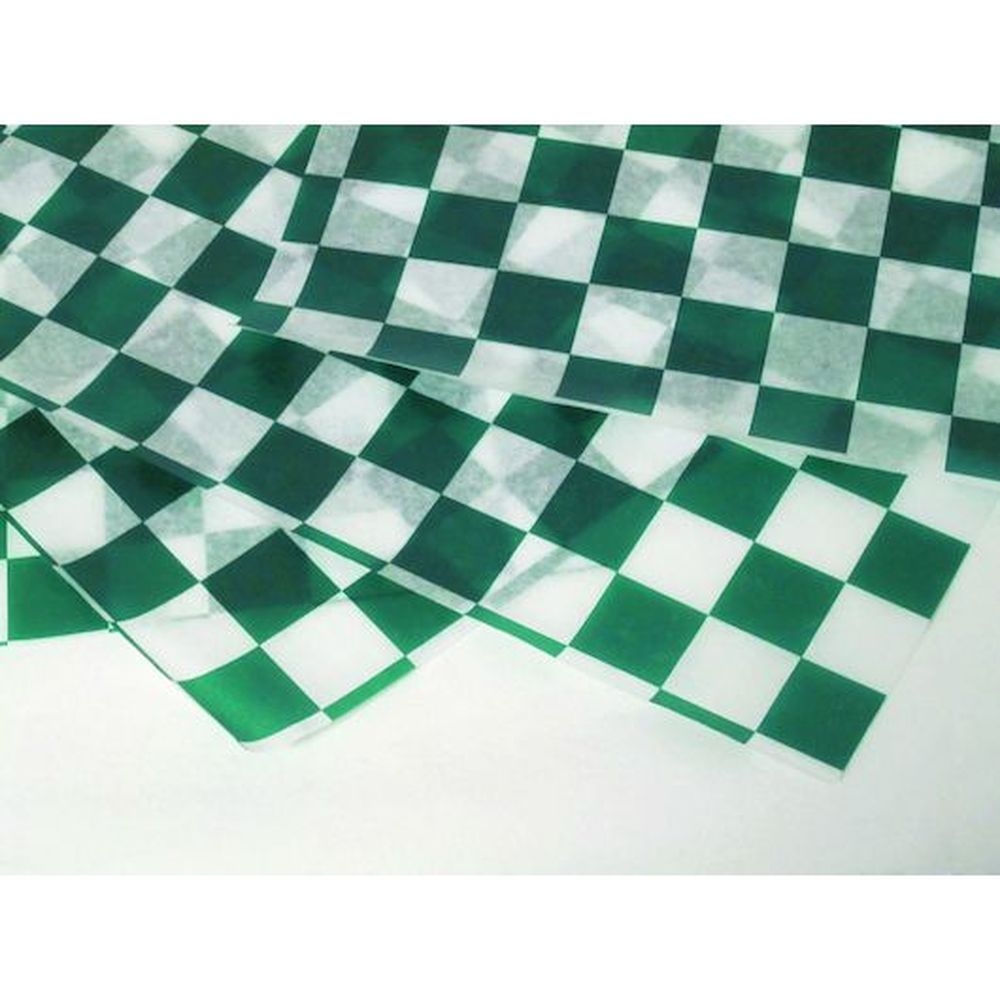 Durable Packaging 12 X 12 Inch Green Check Wax Sheet, 1000 Count -- 2 Per Case