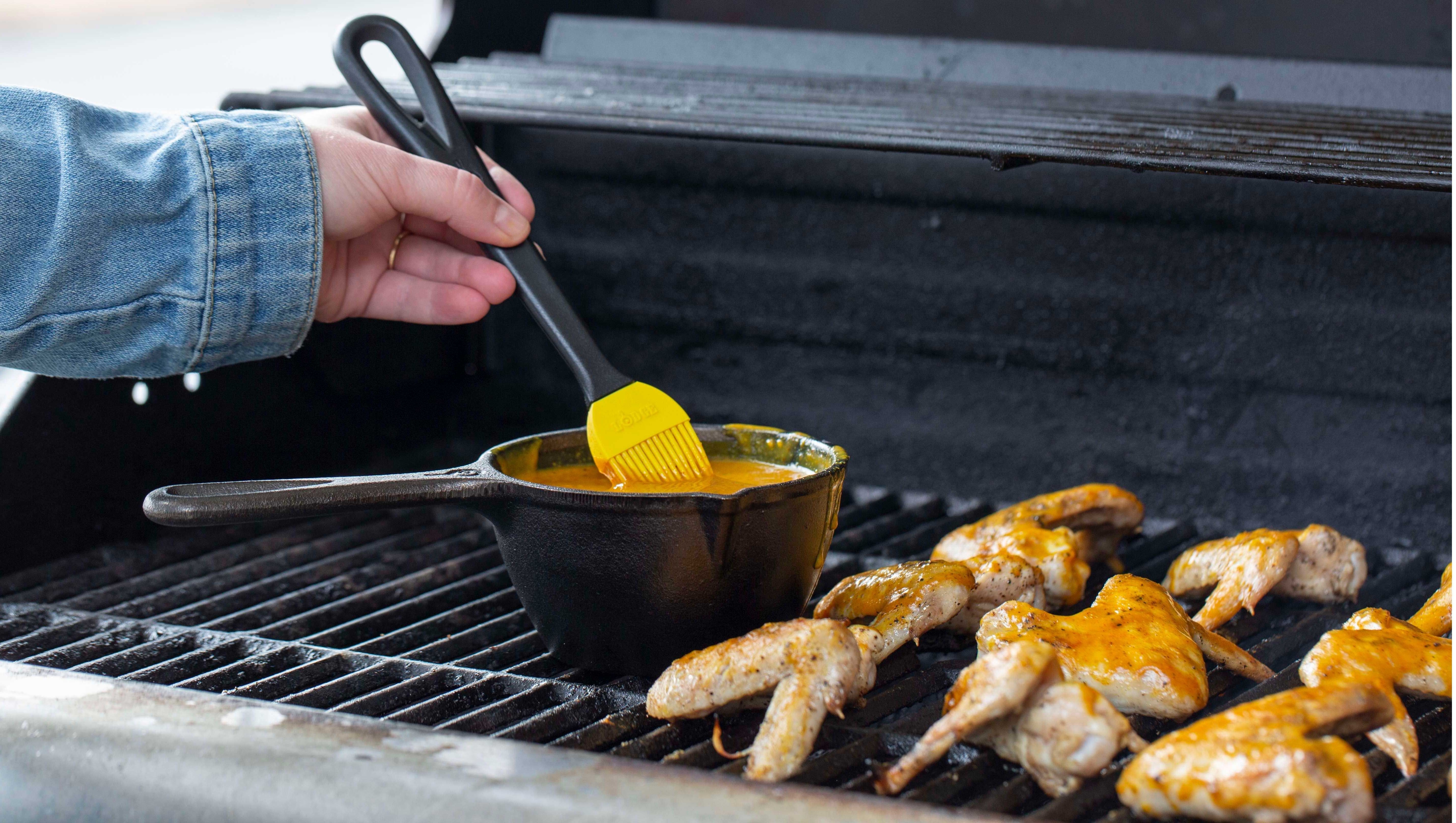 Lodge Cast Iron Melting Pot and Silicone Basting Brush, 15.2 Ounce -- 3 per case