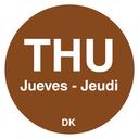 Daymark DuraMark Circle Day of the Week Label - Thursday, 0.75 inch -- 12 rolls per case.