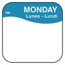 Daymark Trilingual Square Monday Removable Label -- 60 Rolls per case.