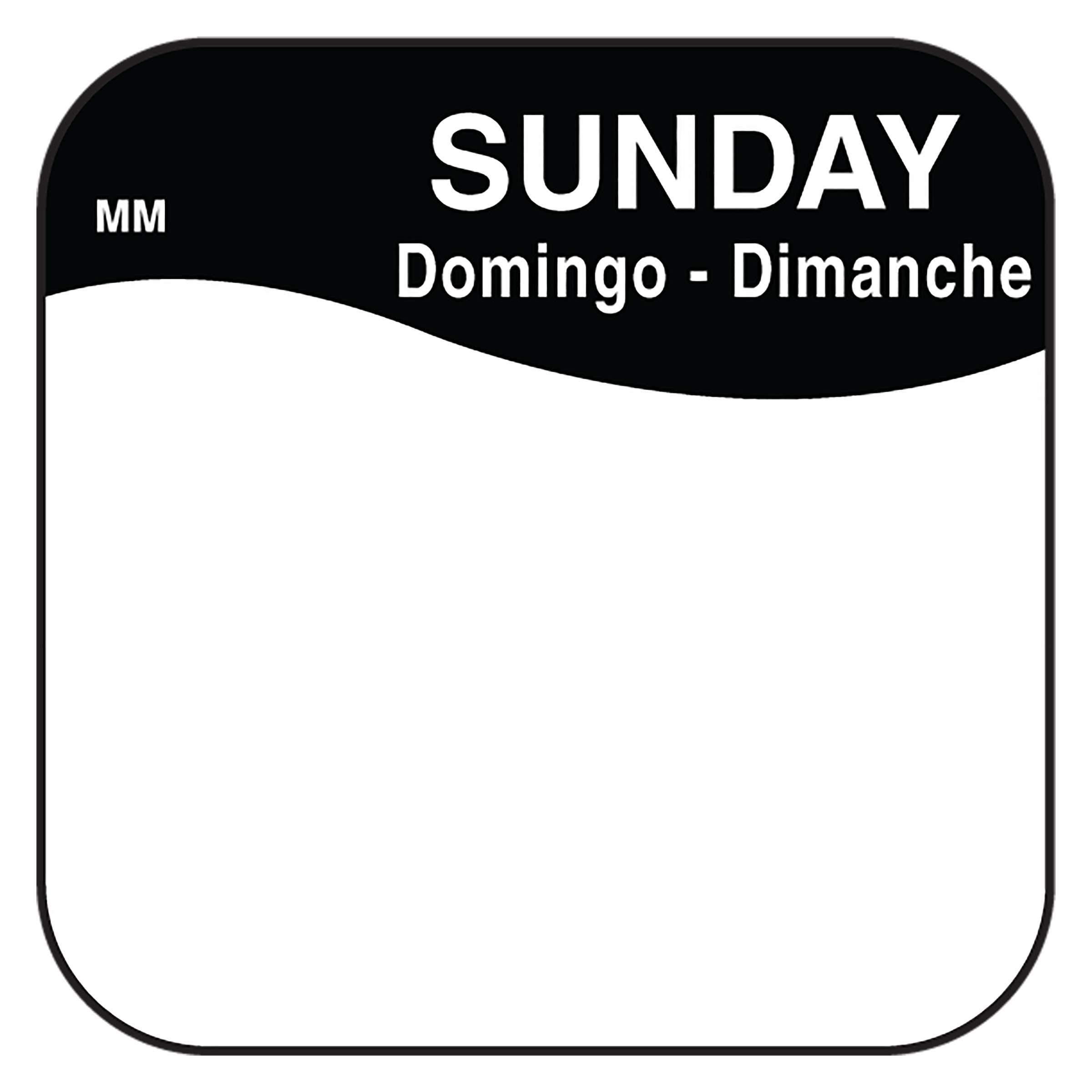 Daymark Movemark Cold Removable .75 Inch Sunday Day Of The Week Labels, 2000 Count -- 12 Per Case