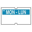 Daymark DuraMark DM3 1 Line Blue Date Coder Label - Monday -- 8 rolls per case.