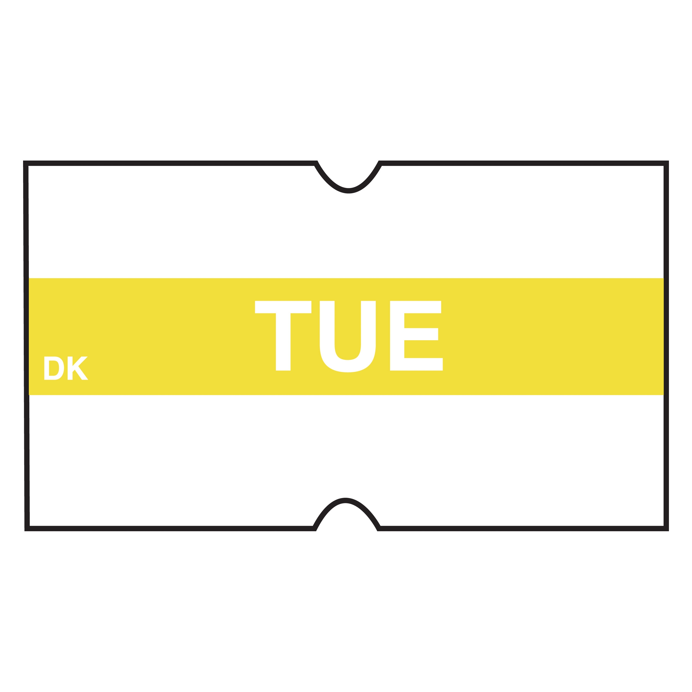 Daymark Tuesday Duramark Dm4 2-line Yellow Date Coder Label, 750 Count -- 8 Per Case